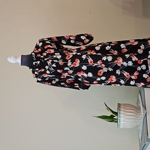 NWOT - Allegra K Dress w/ Tie Neckline and 3/4 Sleeves - Sz S